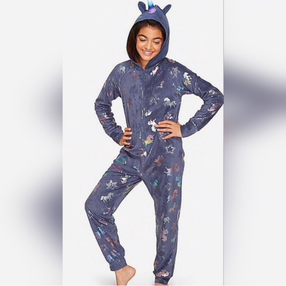 Justice Unicorn Fleece Onesie Union Suit Pajamas